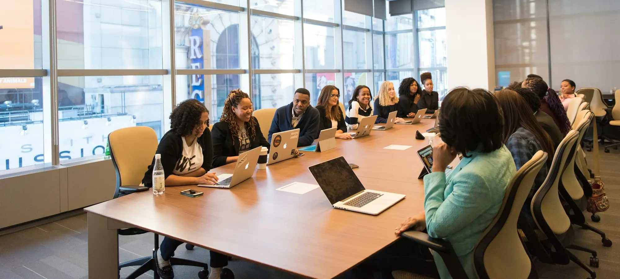 Leadership team meeting around a conference table