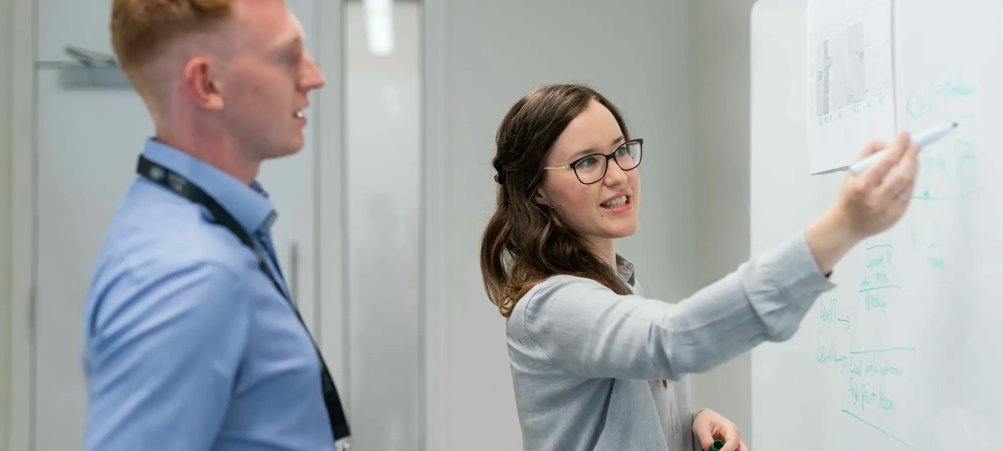 Sales leaders planning at a whiteboard