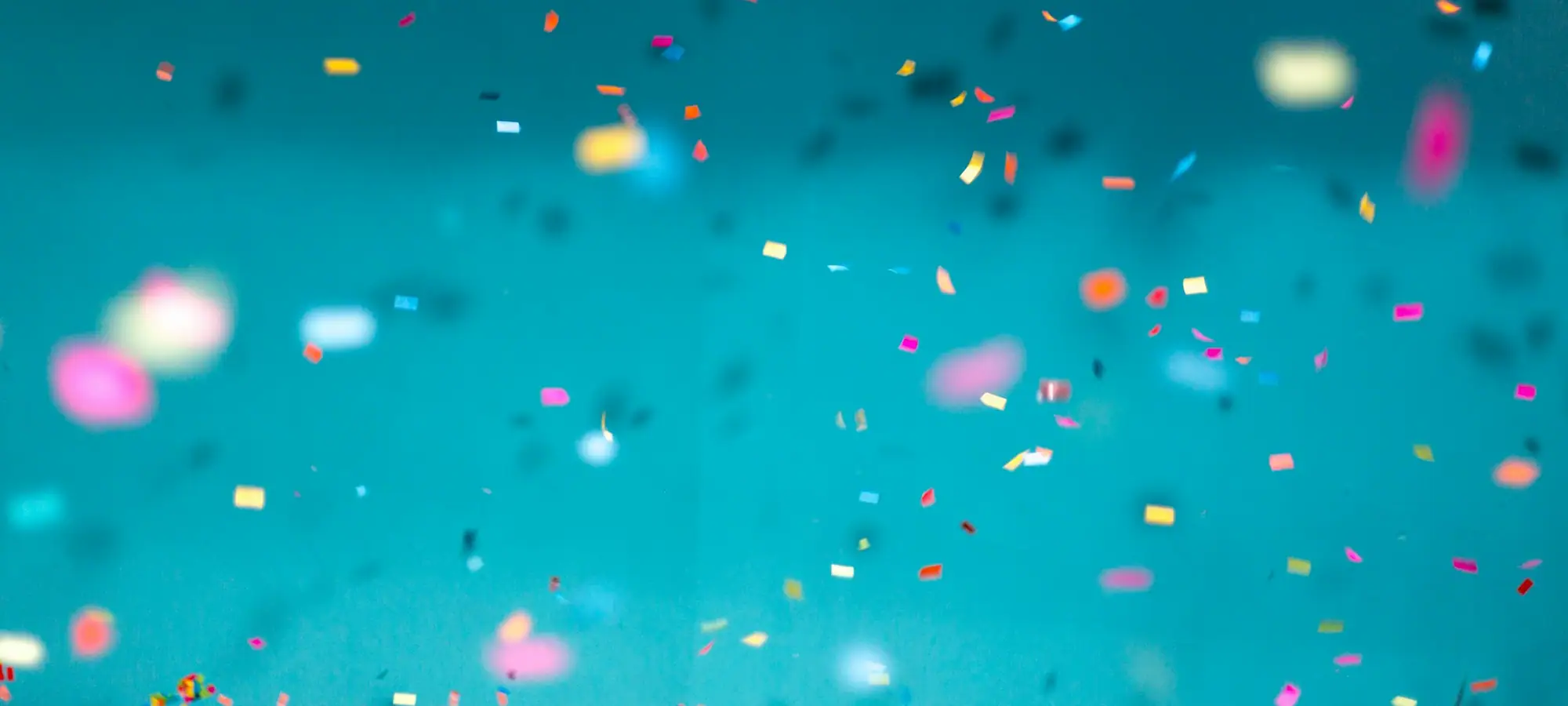 Colorful confetti falling