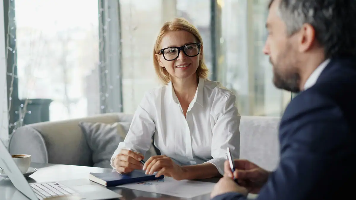 Financial advisor meeting with a client