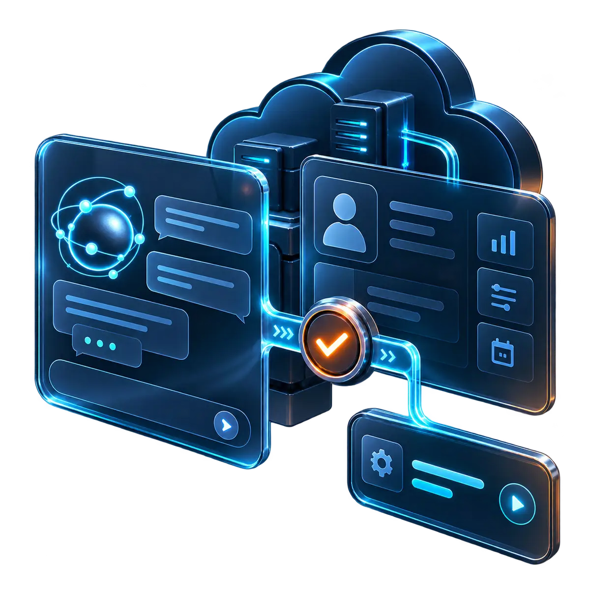 An Agentforce AI agent working inside Salesforce: an assistant acting on customer records, with each action gated behind a human approval step
