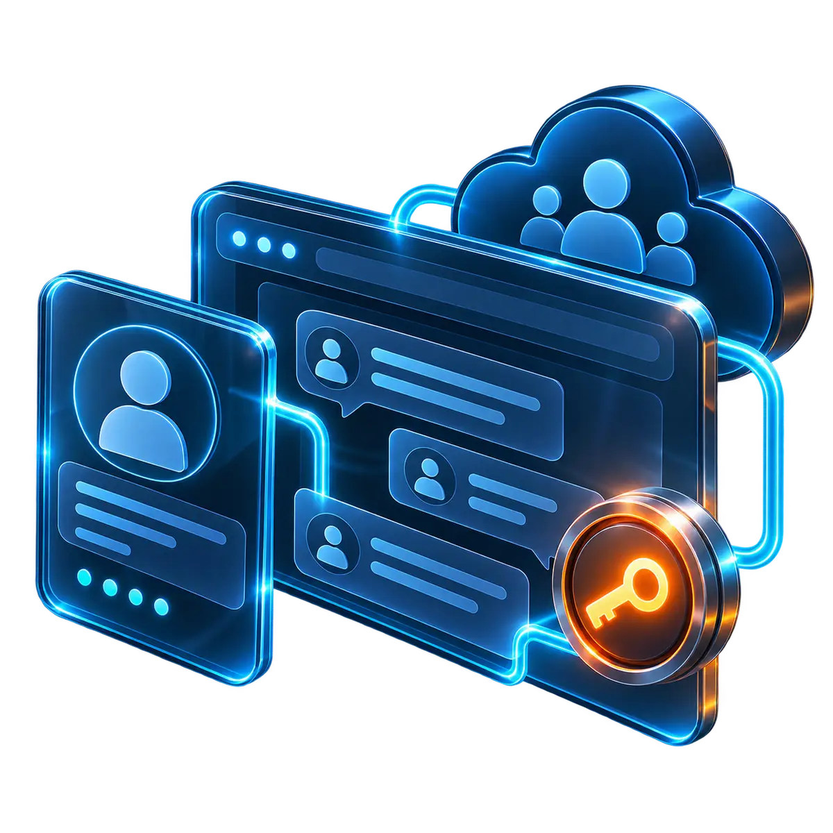 A Salesforce Experience Cloud portal: member profiles, a community discussion and secured access
