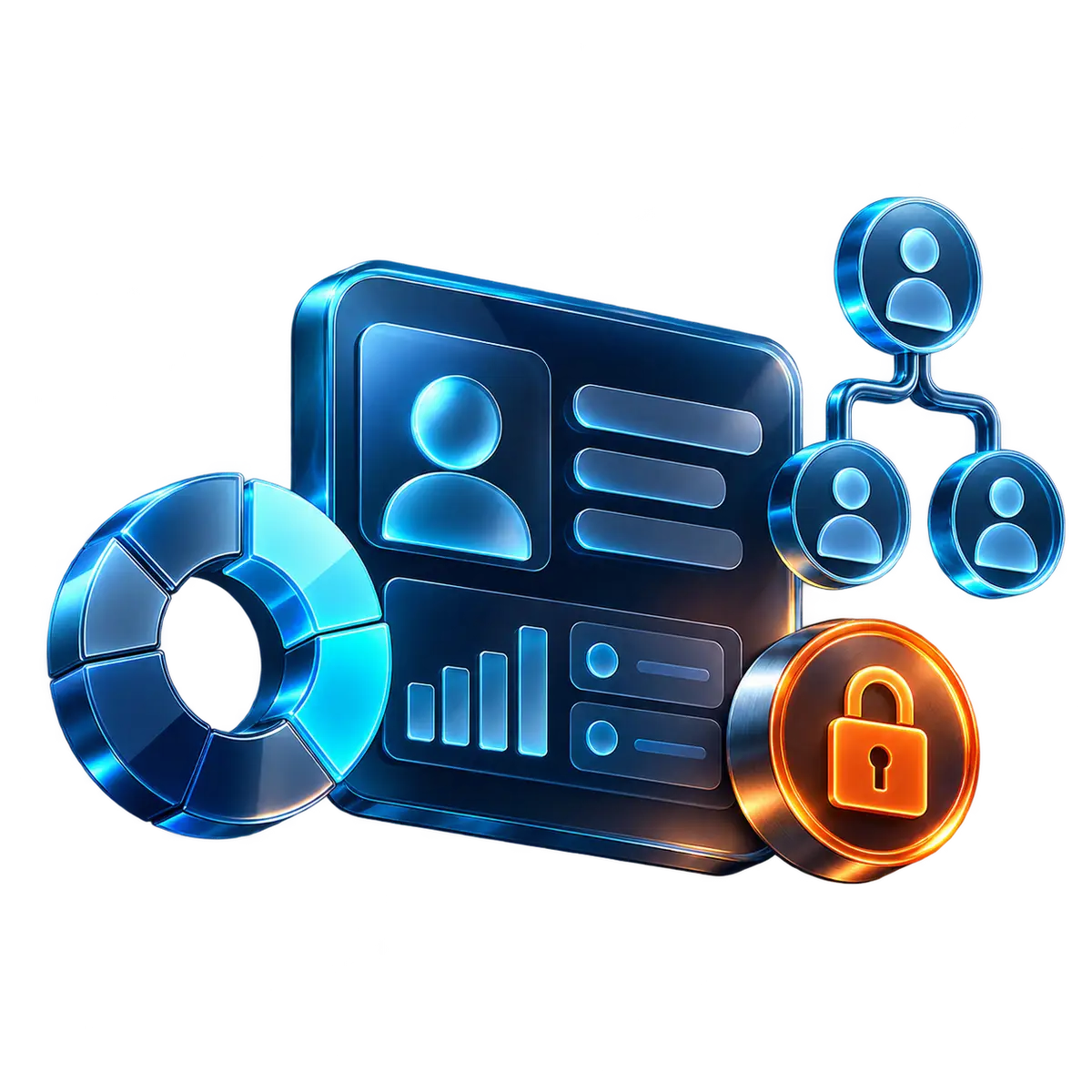 A Salesforce Financial Services Cloud client record showing a client profile, portfolio allocation, household relationships and a security lock
