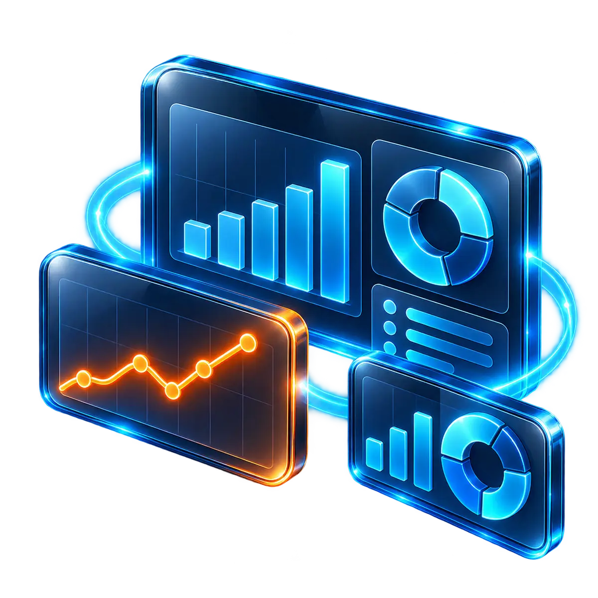 A Tableau analytics dashboard of linked panels showing bar, trend and proportion visualisations