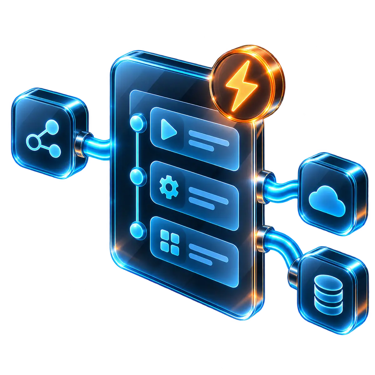 A Workato automation recipe: trigger and action steps connected to cloud, data and sharing services