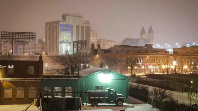 Downtown Akron, Ohio, at night