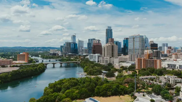 Downtown Austin skyline above Lady Bird Lake