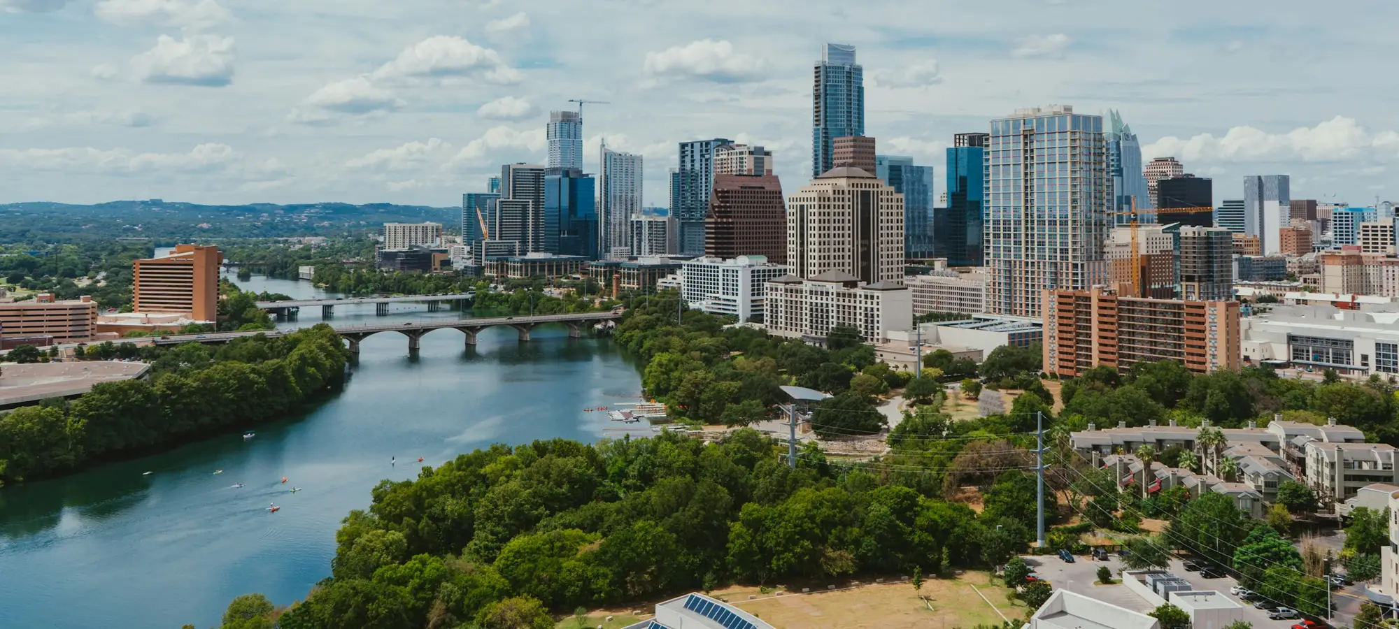 Downtown Austin skyline above Lady Bird Lake