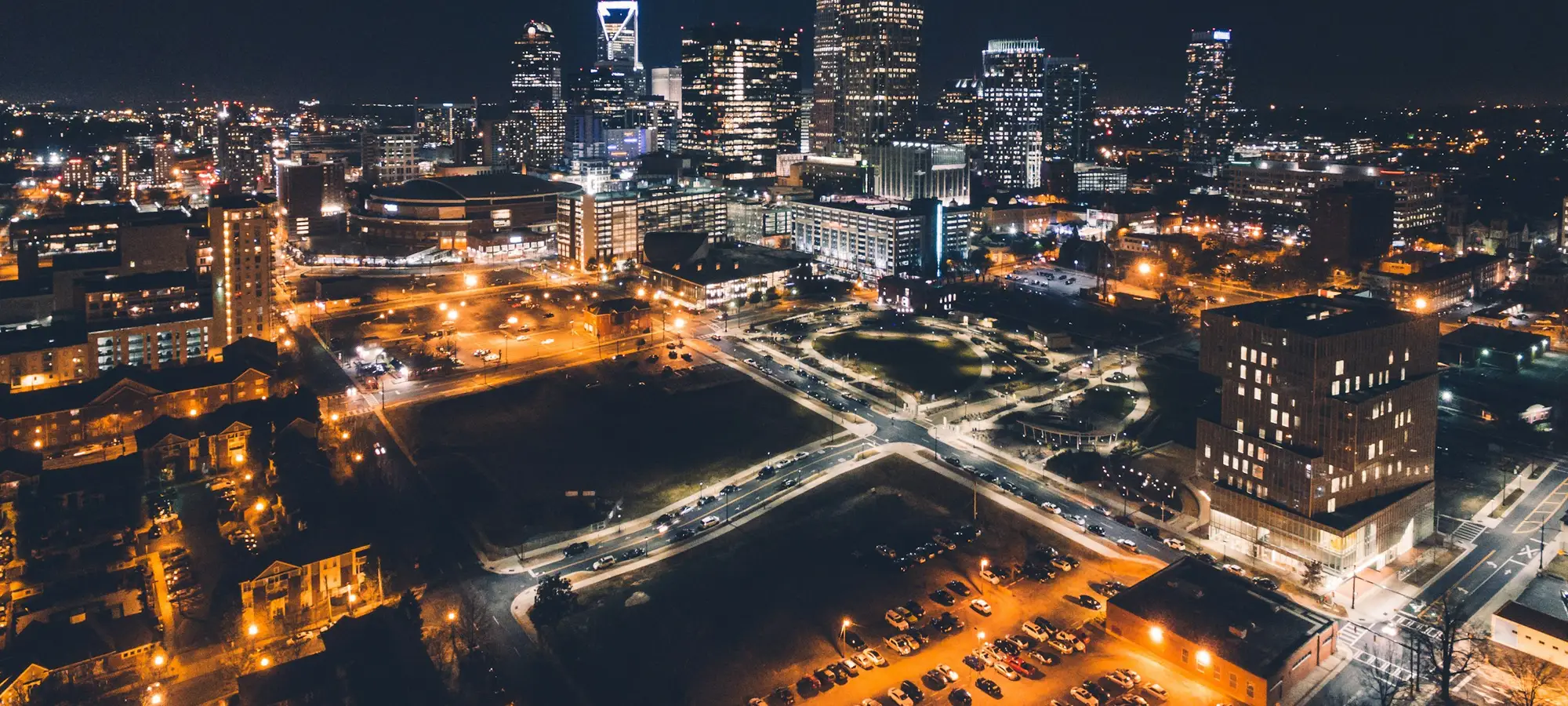 Uptown Charlotte skyline at night