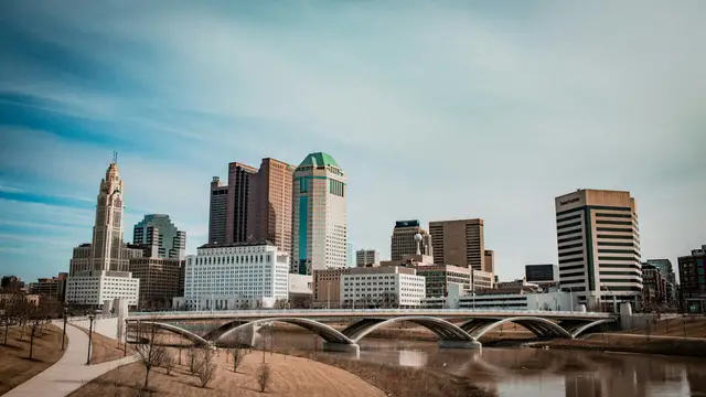 Columbus skyline along the Scioto River