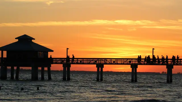 Pier at sunset in Fort Myers, Florida