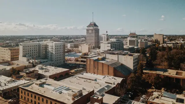 Aerial view of downtown Fresno, California