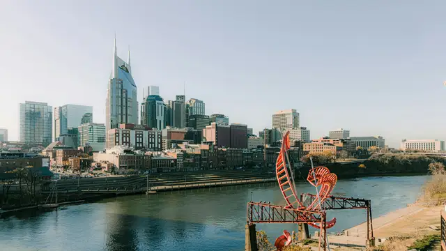 Nashville skyline along the Cumberland River