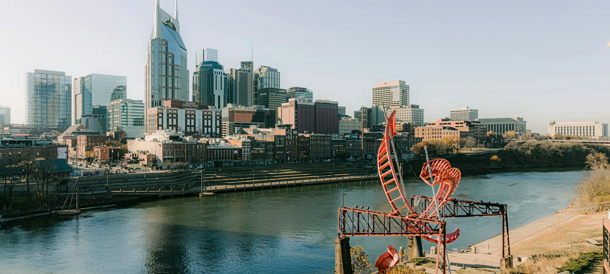 Nashville skyline along the Cumberland River