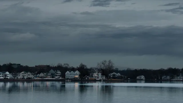 Stamford, Connecticut shoreline at dawn