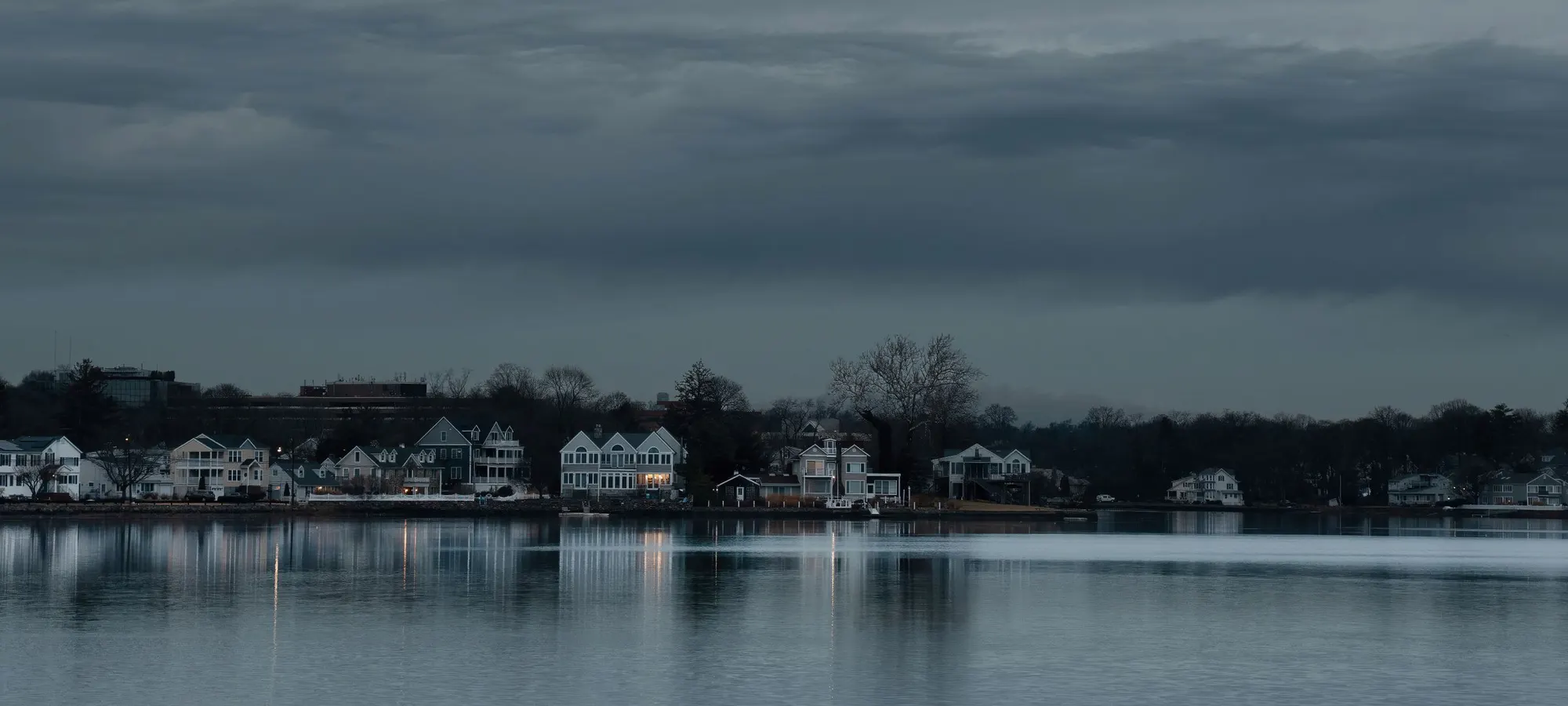 Stamford, Connecticut shoreline at dawn