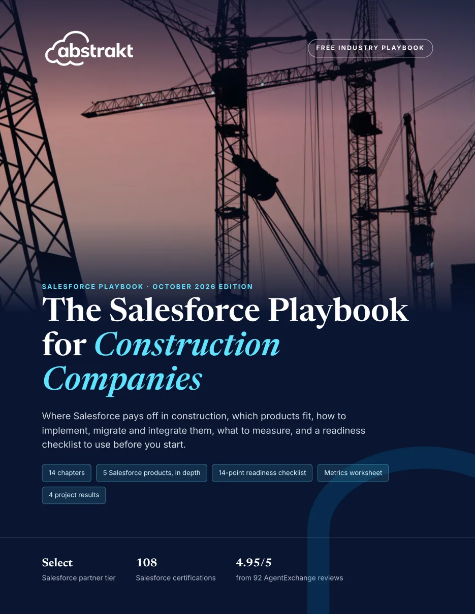 Cover of The Salesforce Playbook for Construction Companies