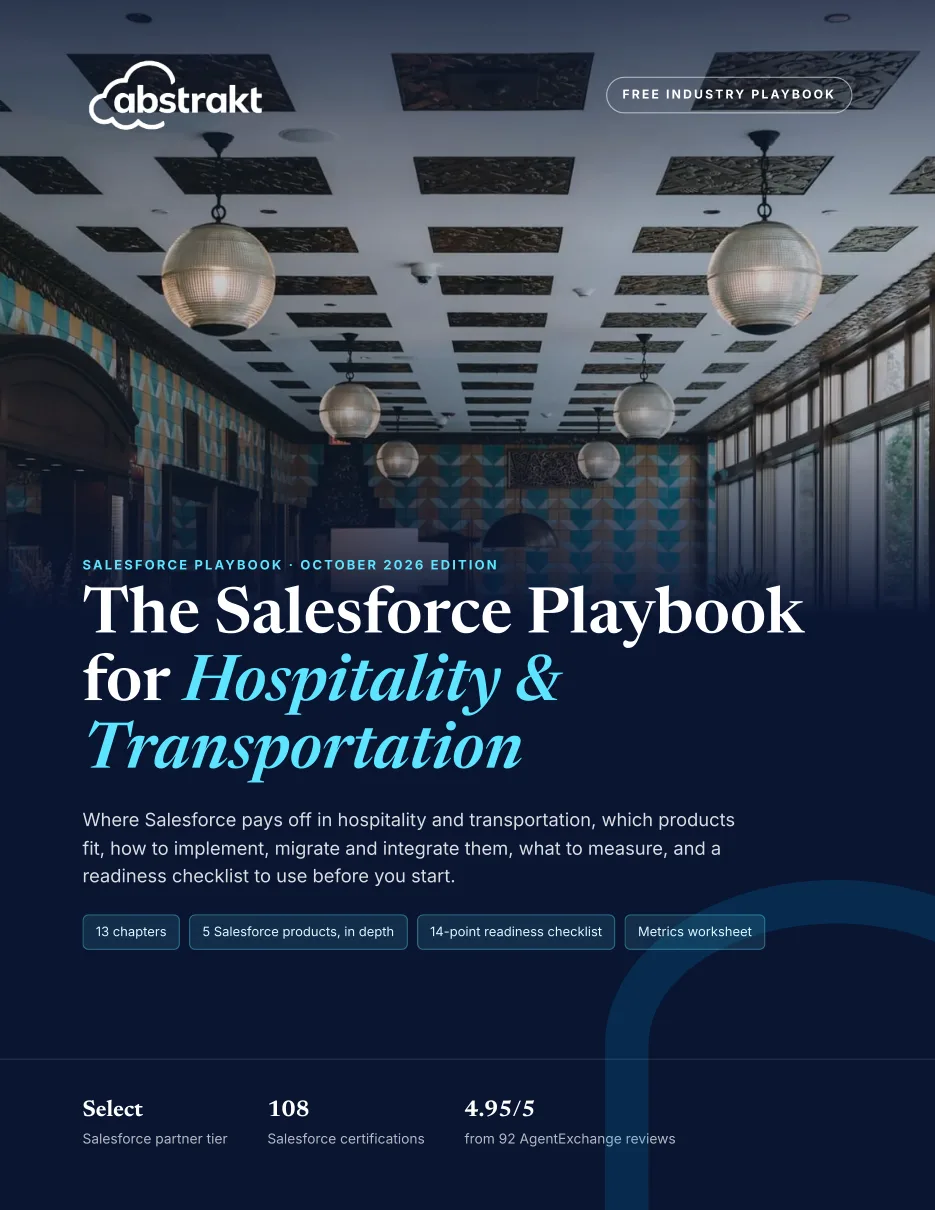 Cover of The Salesforce Playbook for Hospitality & Transportation