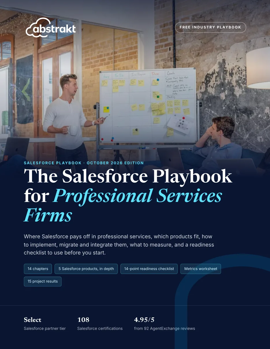 Cover of The Salesforce Playbook for Professional Services Firms