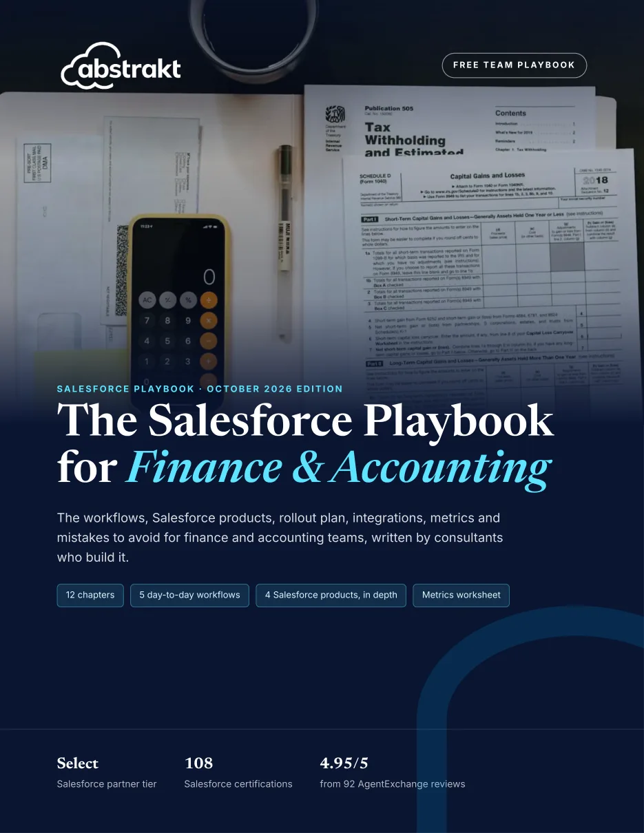 Cover of The Salesforce Playbook for Finance & Accounting