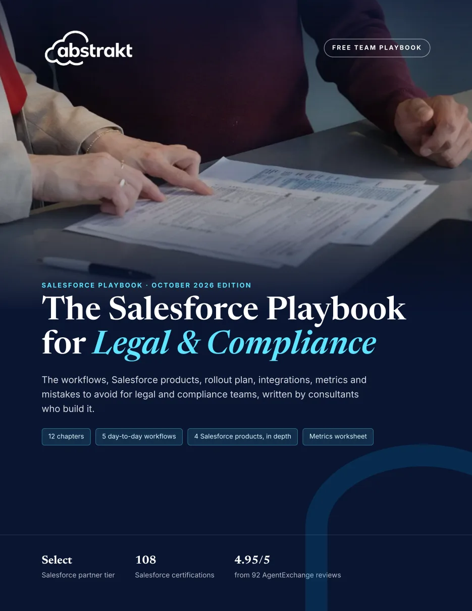 Cover of The Salesforce Playbook for Legal & Compliance