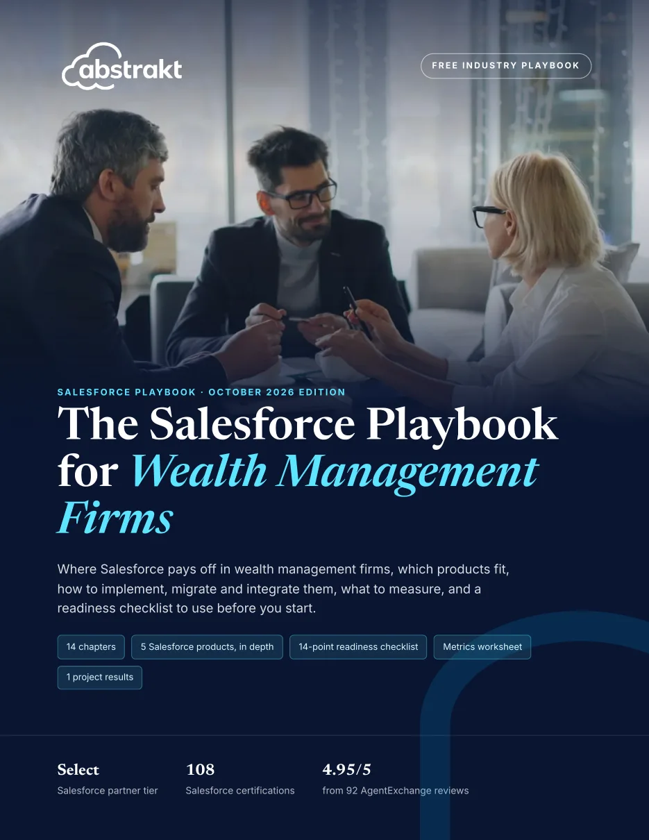 Cover of The Salesforce Playbook for Wealth Management Firms
