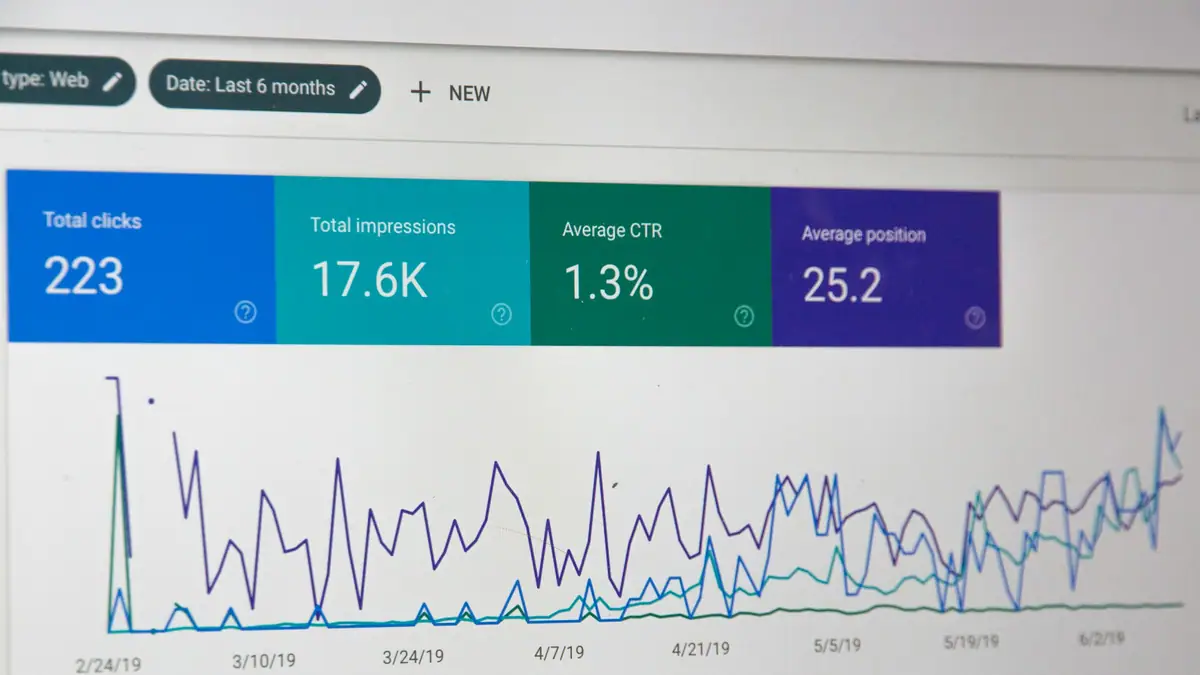 Analytics dashboard showing data trends